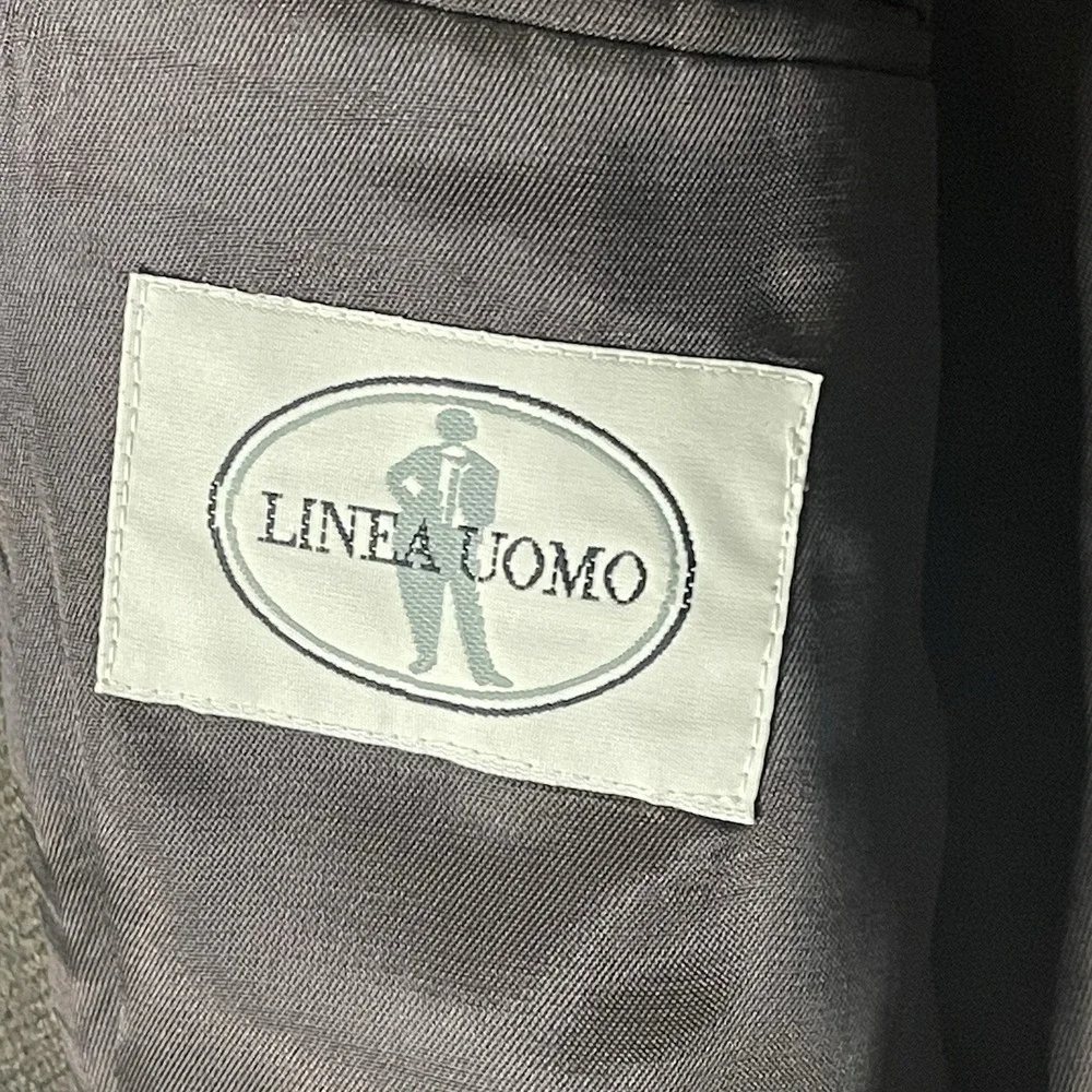 Linea Uomo Men's Wool & Silk Sport Coat – Dark‎ Green Plaid – Size 44 Long